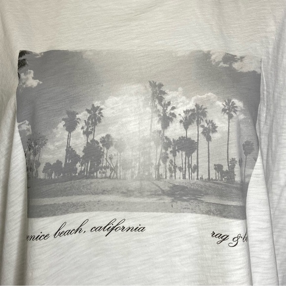 RAG AND BONE Venice Beach Graphic Short Sleeve Muscle Tee White Small - Picture 5 of 14